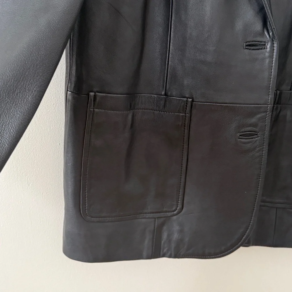 Quince Black Leather Blazer L 
NWT - Picture 3 of 5